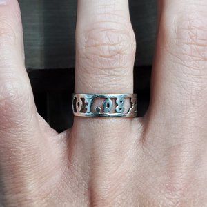 Size 7 Sterling Silver Religious Quote Band Ring
